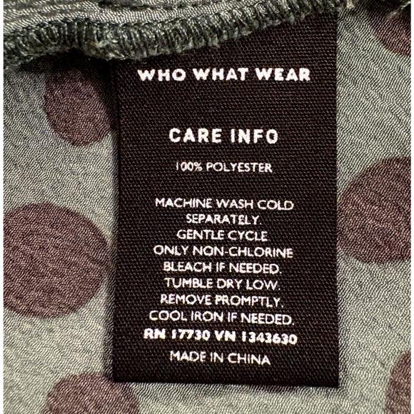 Women's Small Polka Dot Puff Sleeve Dress Green Black Retro Modest Fit & Flare - Picture 10 of 13